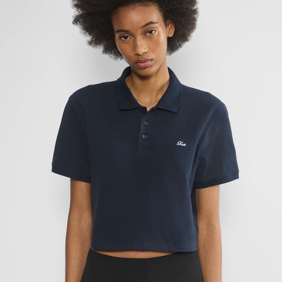 I SHIP PURO 🚚📦  NWT Aritzia TNA Fairway Polo T-shirt - Admiral - Size M - Picture 1 of 6